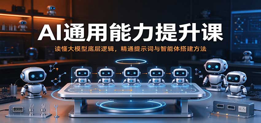 AI通用能力提升课：读懂大模型底层逻辑，精通提示词与智能体搭建方法-知行阁轻创网-分享网络赚钱项目-全网首发副业项目实操平台-副业创业项目网