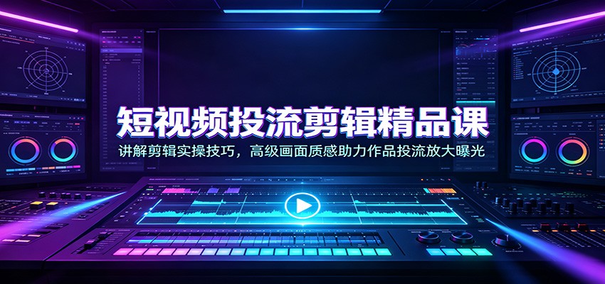 短视频投流剪辑精品课:讲解剪辑实操技巧,高级画面质感助力作品投流放大曝光-知行阁轻创网-分享网络赚钱项目-全网首发副业项目实操平台-副业创业项目网