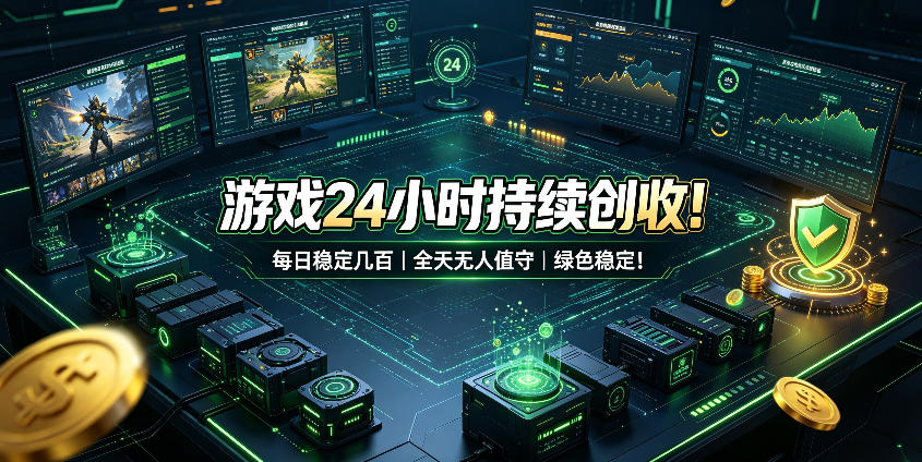 游戏24小时持续创收！每日稳定几百，全天无人值守，绿色稳定！【揭秘】-知行阁轻创网-分享网络赚钱项目-全网首发副业项目实操平台-副业创业项目网