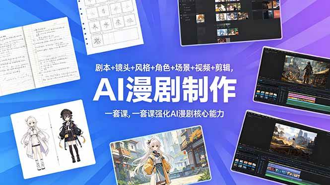 （18734期）剧本+镜头+风格+角色+场景+视频+剪辑，一套课强化AI漫剧核心能力-知行阁轻创网-分享网络赚钱项目-全网首发副业项目实操平台-副业创业项目网