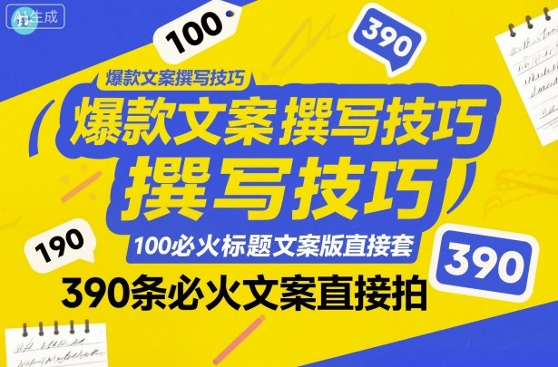 爆款文案撰写技巧，100个必火标题文案模版直接套，390条必火文案直接拍-知行阁轻创网-分享网络赚钱项目-全网首发副业项目实操平台-副业创业项目网