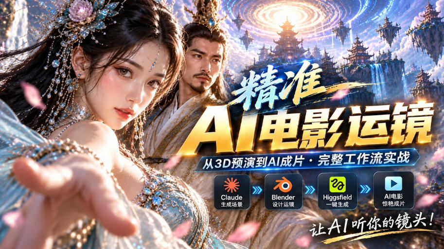 AI视频终于能精准运镜了！Claude+Blender+Higgsfield免费插件实测-知行阁轻创网-分享网络赚钱项目-全网首发副业项目实操平台-副业创业项目网