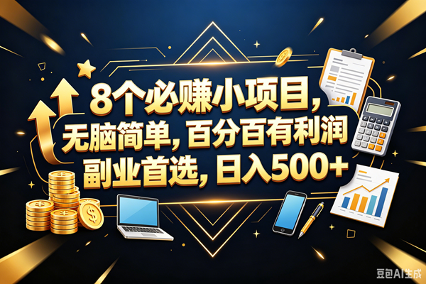 （18530期）9个必赚钱的小项目，百分百赚米，无脑简单，副业首选，日入399+-知行阁轻创网-分享网络赚钱项目-全网首发副业项目实操平台-副业创业项目网