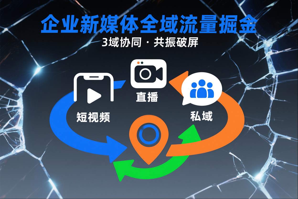 短视频全域商业模式,企业新媒体全域流量掘金,3域协同,共振破屏,短视频-直播-私域-地域 短视频全域商业模式,企业新媒体全域流量掘金,3域协同,共振破屏,短视频-直播-私域-地域