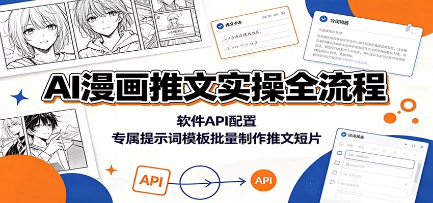 AI漫画推文实操全流程：软件API配置，专属提示词模板批量制作推文短片-知行阁轻创网-分享网络赚钱项目-全网首发副业项目实操平台-副业创业项目网