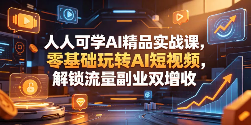 人人可学AI精品实战课，零基础玩转AI短视频，解锁流量副业双增收-知行阁轻创网-分享网络赚钱项目-全网首发副业项目实操平台-副业创业项目网