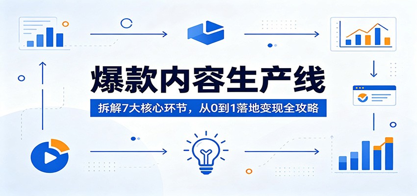 爆款内容生产线：拆解7大核心环节，从0到1落地变现全攻略-知行阁轻创网-分享网络赚钱项目-全网首发副业项目实操平台-副业创业项目网