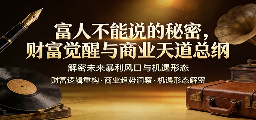 富人不能说的秘密，财富觉醒与商业天道总纲，解密未来暴利风口与机遇形态-知行阁轻创网-分享网络赚钱项目-全网首发副业项目实操平台-副业创业项目网