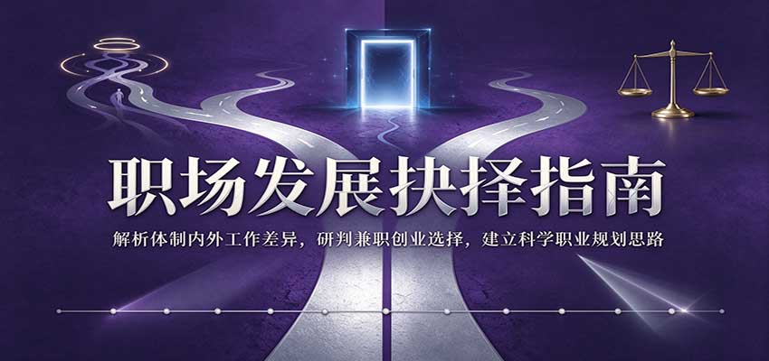 职场发展抉择指南：解析体制内外工作差异，研判兼职创业选择，建立科学职业规划思路-知行阁轻创网-分享网络赚钱项目-全网首发副业项目实操平台-副业创业项目网