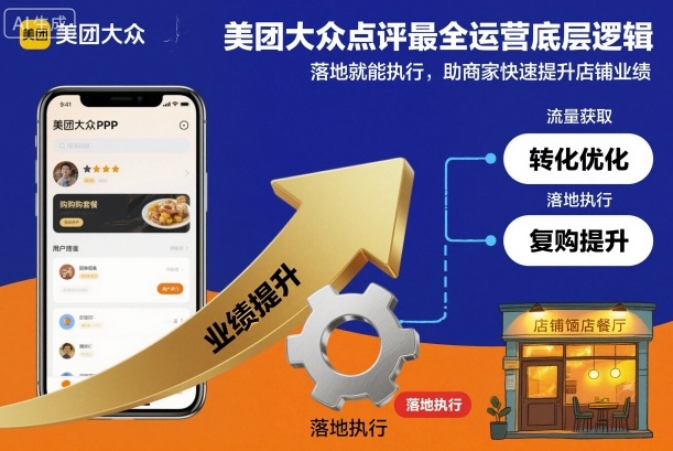 美团大众点评最全运营底层逻辑,落地就能执行,助商家快速提升店铺业绩-知行阁轻创网-分享网络赚钱项目-全网首发副业项目实操平台-副业创业项目网