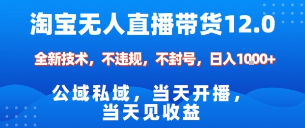 淘宝无人直播12.0，公域私域技术，不封号，不违规布局双十一流量风口，日入1k（独家技术）【揭秘】-知行阁轻创网-分享网络赚钱项目-全网首发副业项目实操平台-副业创业项目网