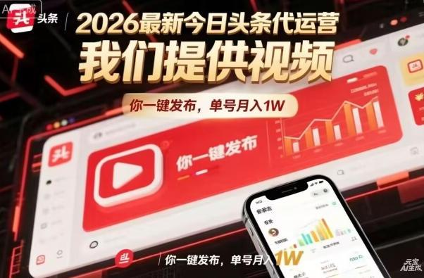 今日头条躺賺模式，你9我1，操作简单，一键发布，单机日入数百，长期合作【揭秘】-知行阁轻创网-分享网络赚钱项目-全网首发副业项目实操平台-副业创业项目网