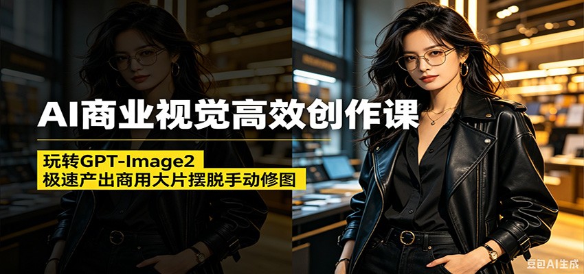 AI商业视觉高效创作课：玩转GPT-Image2，极速产出商用大片摆脱手动修图-知行阁轻创网-分享网络赚钱项目-全网首发副业项目实操平台-副业创业项目网