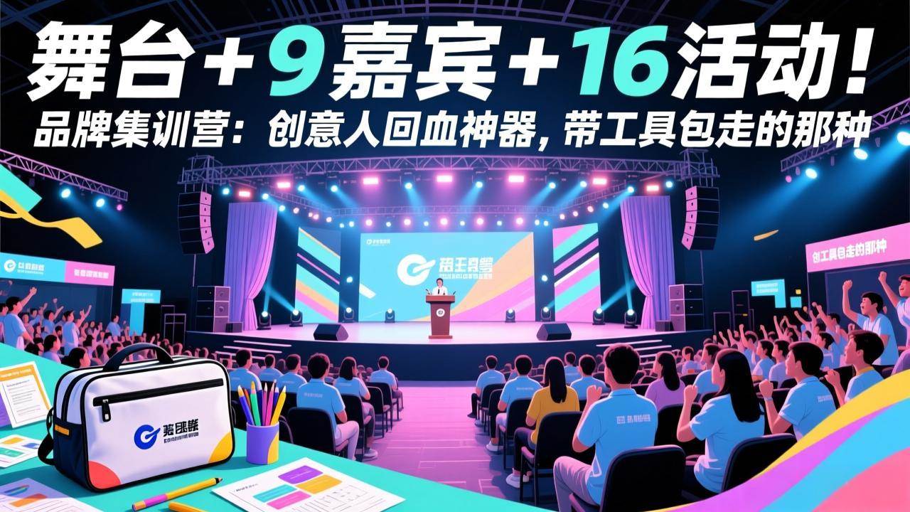 （17413期）舞台 + 9 嘉宾 + 16 活动！品牌集训营：创意人回血神器，带工具包走的那种-知行阁轻创网-分享网络赚钱项目-全网首发副业项目实操平台-副业创业项目网