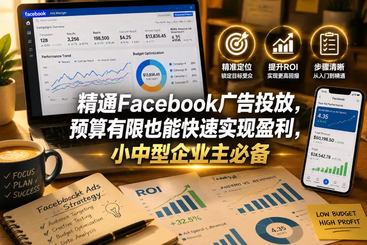 精通Facebook广告投放，预算有限也能快速实现盈利，小中型企业主必备【原创双语字幕】-知行阁轻创网-分享网络赚钱项目-全网首发副业项目实操平台-副业创业项目网
