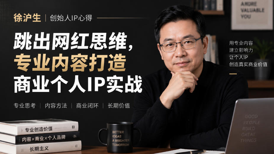徐沪生创始人IP心得｜跳出网红思维，专业内容打造商业个人IP实战【文档】-知行阁轻创网-分享网络赚钱项目-全网首发副业项目实操平台-副业创业项目网