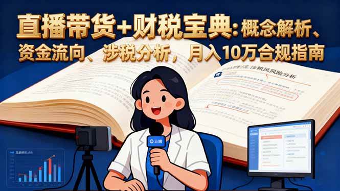 （16444期）直播带货+财税宝典：概念解析、资金流向、涉税分析，月入10万合规指南-知行阁轻创网-分享网络赚钱项目-全网首发副业项目实操平台-副业创业项目网
