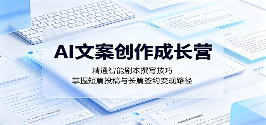 AI文案创作成长营：精通智能剧本撰写技巧，掌握短篇投稿与长篇签约变现路径-知行阁轻创网-分享网络赚钱项目-全网首发副业项目实操平台-副业创业项目网