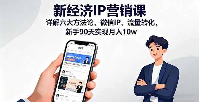 （16194期）新经济IP营销课：详解六大方法论、微信IP、流量转化，新手90天实现月入10w-知行阁轻创网-分享网络赚钱项目-全网首发副业项目实操平台-副业创业项目网