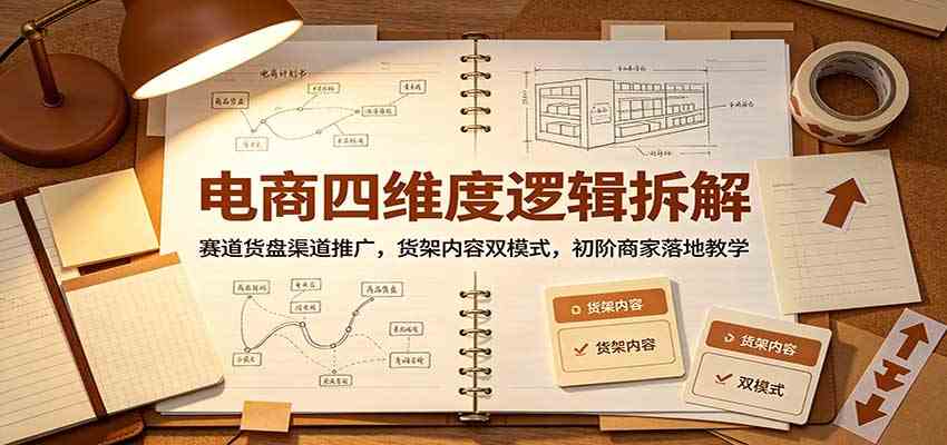 电商四维度逻辑拆解:赛道货盘渠道推广,货架内容双模式,初阶商家落地教学-知行阁轻创网-分享网络赚钱项目-全网首发副业项目实操平台-副业创业项目网