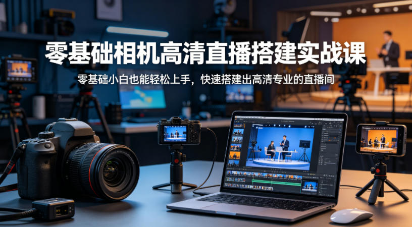 零基础相机高清直播间搭建实战课,小白也能轻松上手,快速搭建出高清专业的直播间-知行阁轻创网-分享网络赚钱项目-全网首发副业项目实操平台-副业创业项目网