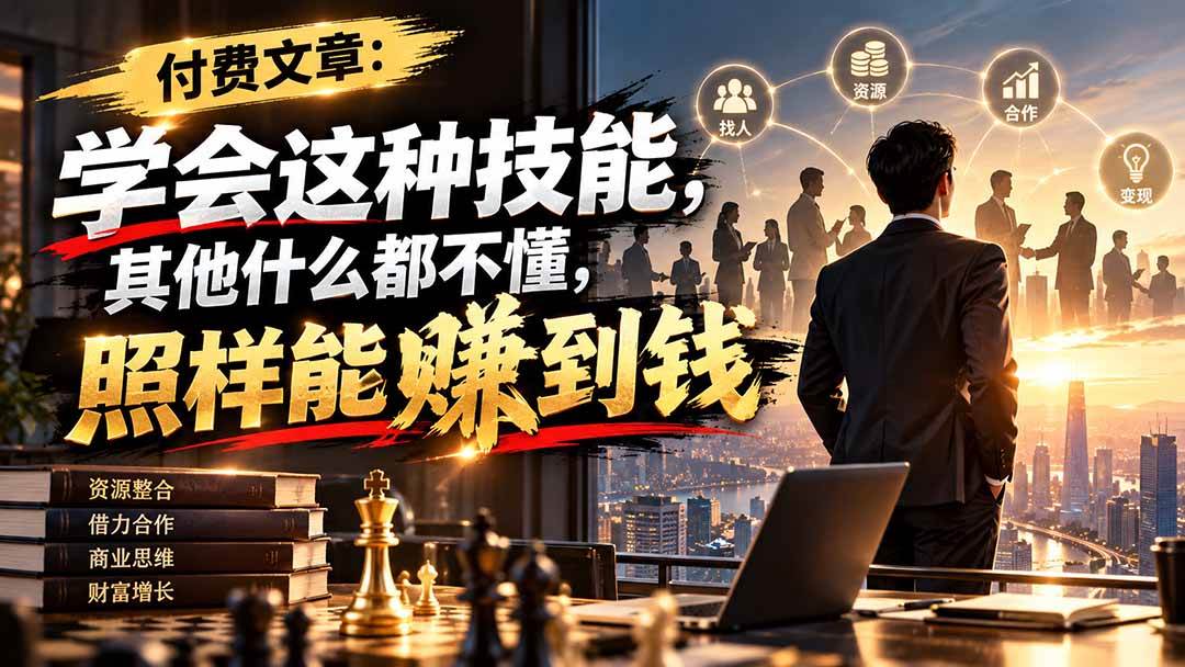 （20920期）付费文章：学会这种技能，其他什么都不懂，照样能賺到钱-知行阁轻创网-分享网络赚钱项目-全网首发副业项目实操平台-副业创业项目网