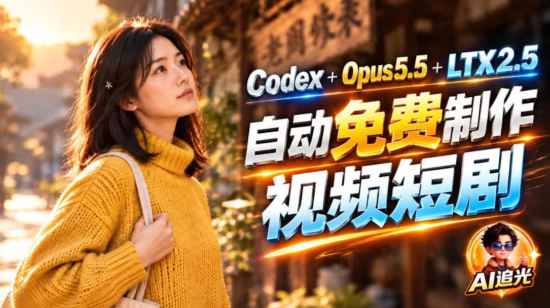 【无水印】Codex出图+免费LTX-2.5生成视频,Claude Opus 5.5全自动剪出1分钟情感短剧《停了的表》-知行阁轻创网-分享网络赚钱项目-全网首发副业项目实操平台-副业创业项目网