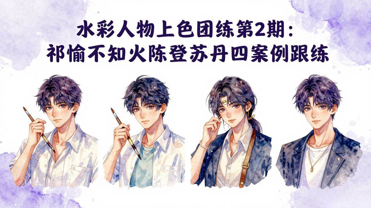 (17954期)水彩人物上色团练第2期:祁煜不知火陈登苏丹四案例跟练,手把手提升绘画能力-知行阁轻创网-分享网络赚钱项目-全网首发副业项目实操平台-副业创业项目网