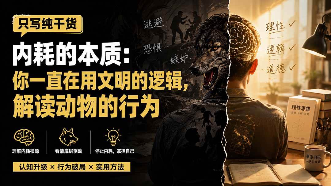 （19849期）付费文章：只写纯干货-内耗的本质：你一直在用文明的逻辑，解读动物的行为-知行阁轻创网-分享网络赚钱项目-全网首发副业项目实操平台-副业创业项目网
