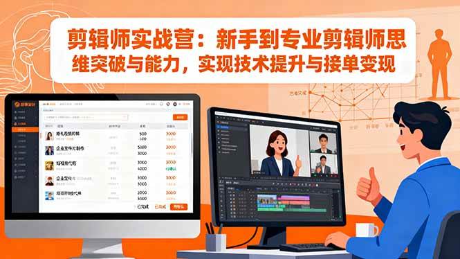 （16347期）剪辑师实战营：新手到专业剪辑师思维突破与能力，实现技术提升与接单变现-知行阁轻创网-分享网络赚钱项目-全网首发副业项目实操平台-副业创业项目网