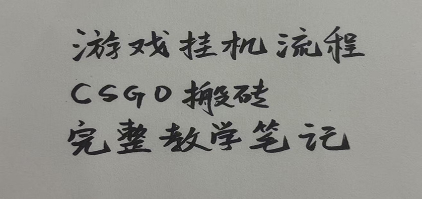 游戏挂机全流程笔记分享,CSGO游戏搬砖,小白看了当天学会见收益-知行阁轻创网-分享网络赚钱项目-全网首发副业项目实操平台-副业创业项目网