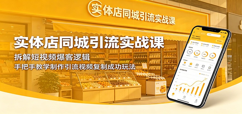 实体店同城引流实战课：拆解短视频爆客逻辑，手把手教学制作引流视频复制成功玩法-知行阁轻创网-分享网络赚钱项目-全网首发副业项目实操平台-副业创业项目网