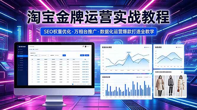 （18507期）2026 淘宝金牌运营实战教程，SEO权重优化万相台推广，数据化运营爆款打造全教学-知行阁轻创网-分享网络赚钱项目-全网首发副业项目实操平台-副业创业项目网