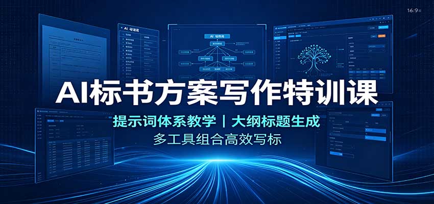 AI标书方案写作特训课：提示词体系教学，大纲标题生成，多工具组合高效写标-知行阁轻创网-分享网络赚钱项目-全网首发副业项目实操平台-副业创业项目网