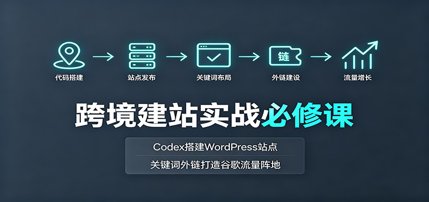 跨境建站实战必修课:Codex搭建WordPress站点,关键词外链打造谷歌流量阵地-知行阁轻创网-分享网络赚钱项目-全网首发副业项目实操平台-副业创业项目网