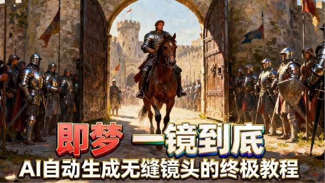 （18241期）即梦AI一镜到底终极教程，智能补帧+运镜技巧，AI自动生成无缝丝滑长镜头高效出片-知行阁轻创网-分享网络赚钱项目-全网首发副业项目实操平台-副业创业项目网