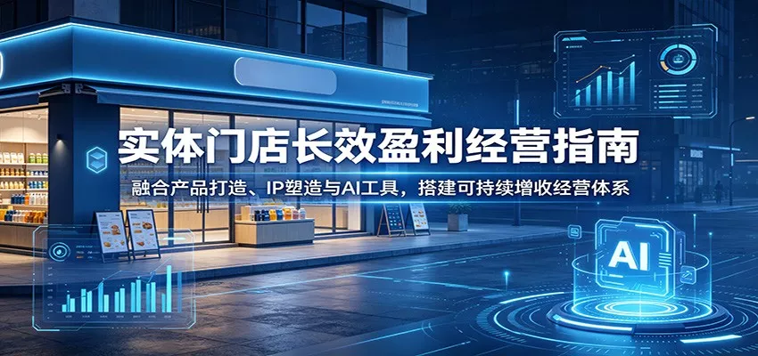 实体门店长效盈利经营指南:融合产品打造、IP塑造与AI工具,搭建可持续增收经营体系-知行阁轻创网-分享网络赚钱项目-全网首发副业项目实操平台-副业创业项目网