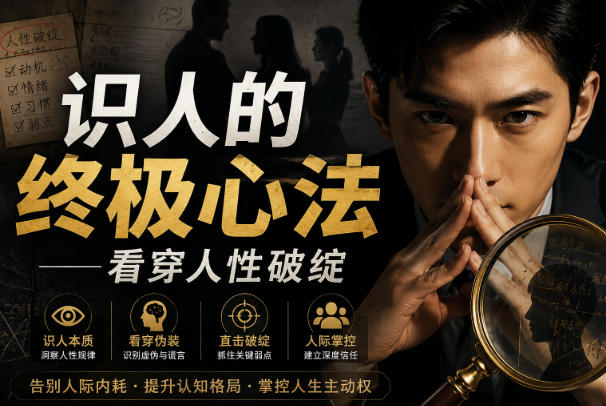 付费文章：识人的终极心法——看穿人性破绽-知行阁轻创网-分享网络赚钱项目-全网首发副业项目实操平台-副业创业项目网