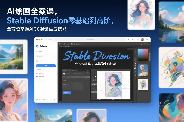 AI绘画全案课，Stable Diffusion零基础到高阶，全方位掌握AIGC视觉生成技能-知行阁轻创网-分享网络赚钱项目-全网首发副业项目实操平台-副业创业项目网