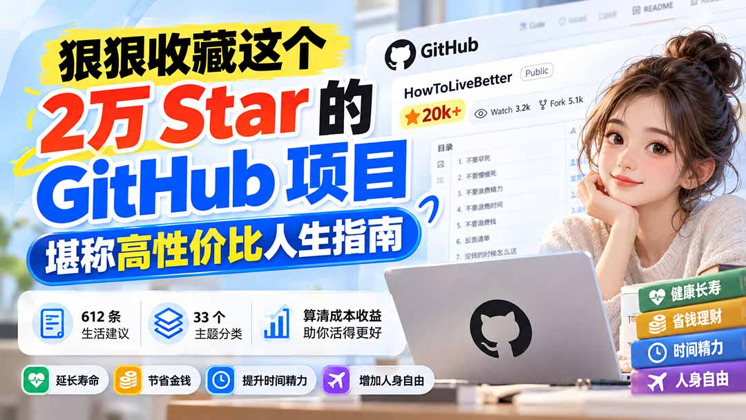 狠狠收藏这个 2 万 Star 的 GitHub 项目,堪称高性价比人生指南。 狠狠收藏这个 2 万 Star 的 GitHub 项目,堪称高性价比人生指南。
