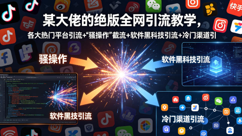 某大佬的绝版全网引流教学，各大热门平台引流+”骚操作”截流+软件黑科技引流+冷门渠道引流等-知行阁轻创网-分享网络赚钱项目-全网首发副业项目实操平台-副业创业项目网