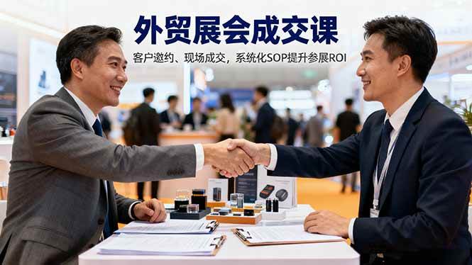 （16356期）外贸展会成交课，含目标制定、客户邀约、现场成交，系统化SOP提升参展ROI-知行阁轻创网-分享网络赚钱项目-全网首发副业项目实操平台-副业创业项目网