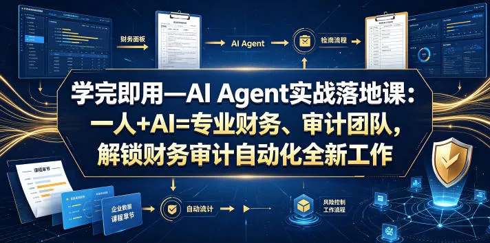 学完即用—AI Agent实战落地课:一人+AI=专业财务、审计团队,解锁财务审计自动化全新工作模式(更新0804)-知行阁轻创网-分享网络赚钱项目-全网首发副业项目实操平台-副业创业项目网