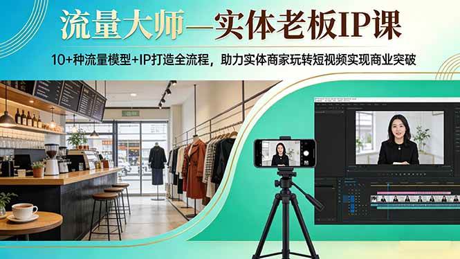 （17638期）流量大师—实体老板IP课：10+种流量模型+IP打造全流程，助力实体商家玩转短视频实现商业突破-知行阁轻创网-分享网络赚钱项目-全网首发副业项目实操平台-副业创业项目网
