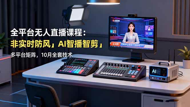 （16279期）全平台无人直播课程：非实时防风＋AI智播智剪＋多平台矩阵，10月全套技术-知行阁轻创网-分享网络赚钱项目-全网首发副业项目实操平台-副业创业项目网