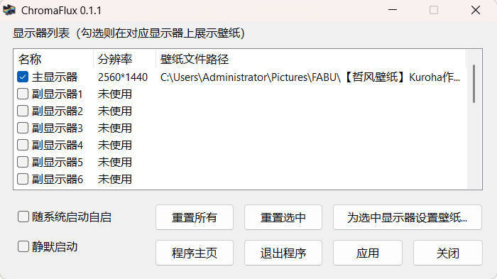 一键切换动态壁纸 ChromaFlux v0.1.1绿色版-知行阁轻创网-分享网络赚钱项目-全网首发副业项目实操平台-副业创业项目网