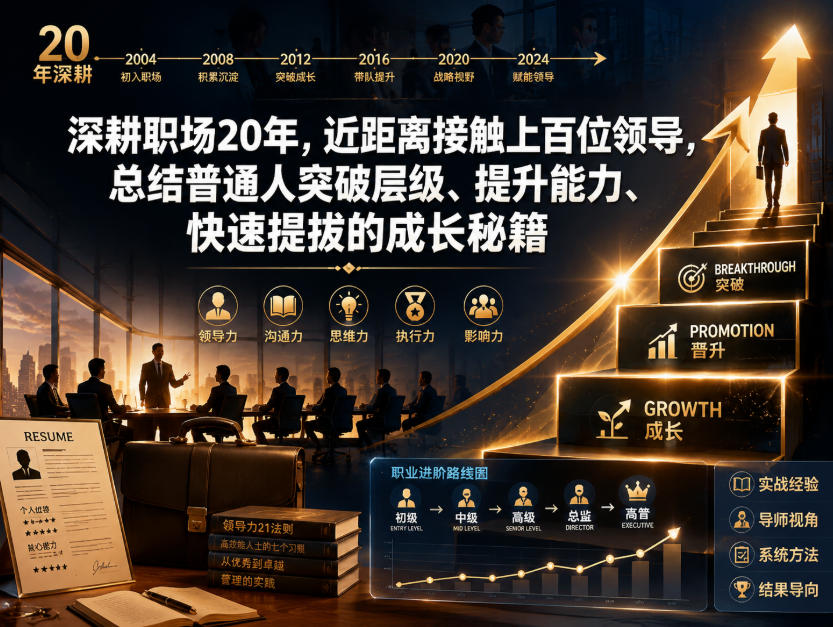 付费文章：深耕职场20年，近距离接触上百位领导，总结普通人突破层级、提升能力、快速提拔的成长秘籍（全网独家干货）-知行阁轻创网-分享网络赚钱项目-全网首发副业项目实操平台-副业创业项目网