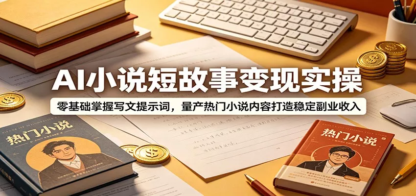 AI小说短故事变现实操：零基础掌握写文提示词，量产热门小说内容打造稳定副业收入-知行阁轻创网-分享网络赚钱项目-全网首发副业项目实操平台-副业创业项目网