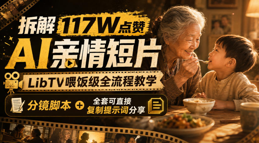拆解117W点赞AI亲情短片，LibTV喂饭级全流程教学，分镜脚本+全套可直接复制提示词分享-知行阁轻创网-分享网络赚钱项目-全网首发副业项目实操平台-副业创业项目网
