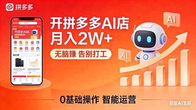 (17947期)开一家拼多多AI店,月入2W+,无脑赚,告别打工,附SOP手册-知行阁轻创网-分享网络赚钱项目-全网首发副业项目实操平台-副业创业项目网